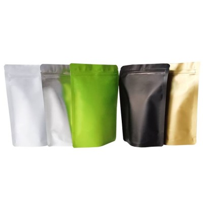 In Stock And Custom Matte Multicolor Aluminum Foil Mylar Resealable Ziplock Food Packaging Stand Up Pouches Bags With Zipper