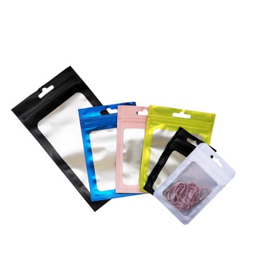 In Stock And Custom Multicolor Resealable Ziplock Zipper Food Packaging 3 Side Seal Flat Mylar Pouches Bags With Window